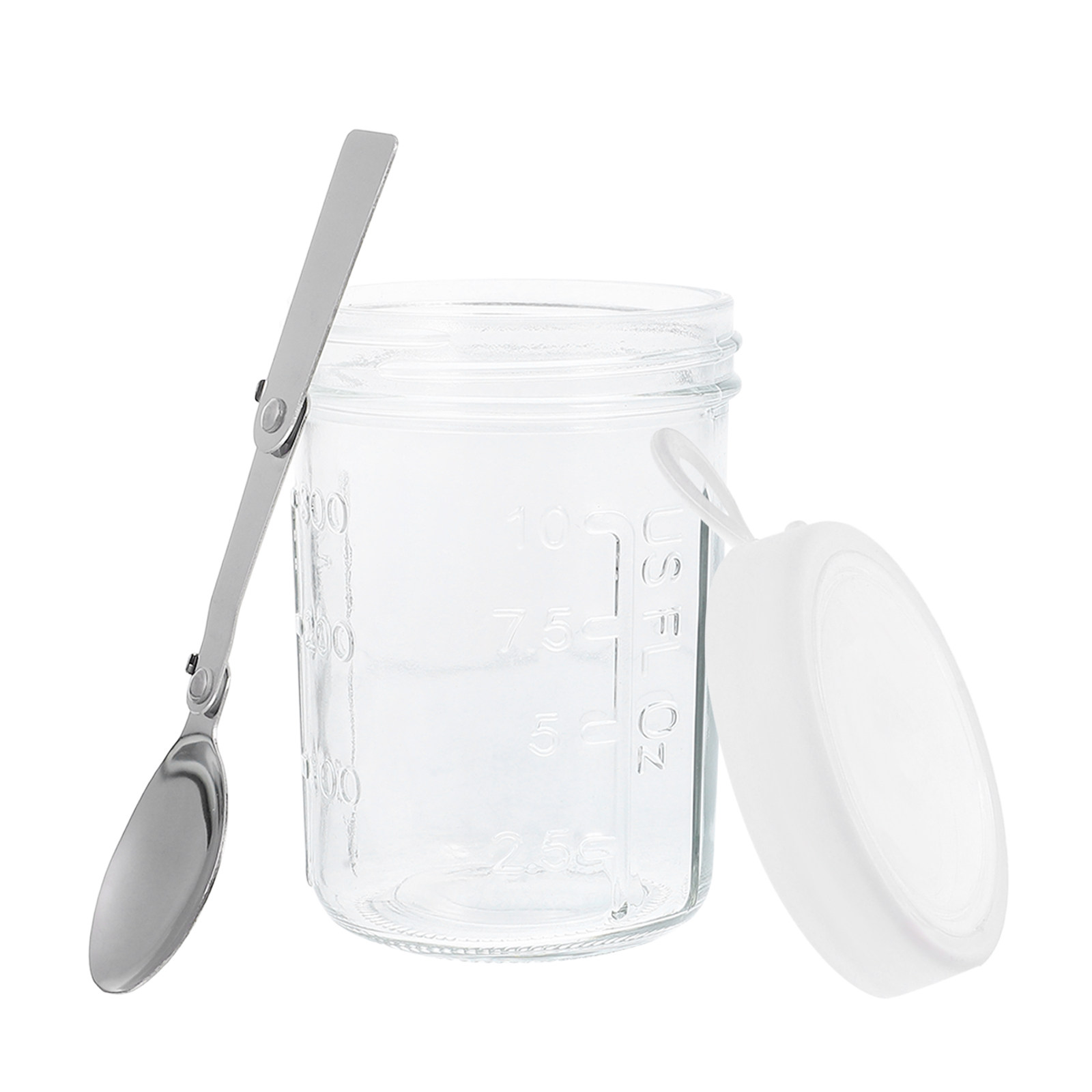 Meal Prep Yogurt Parfait - Glass Oatmeal Jar Container 350ml Wide