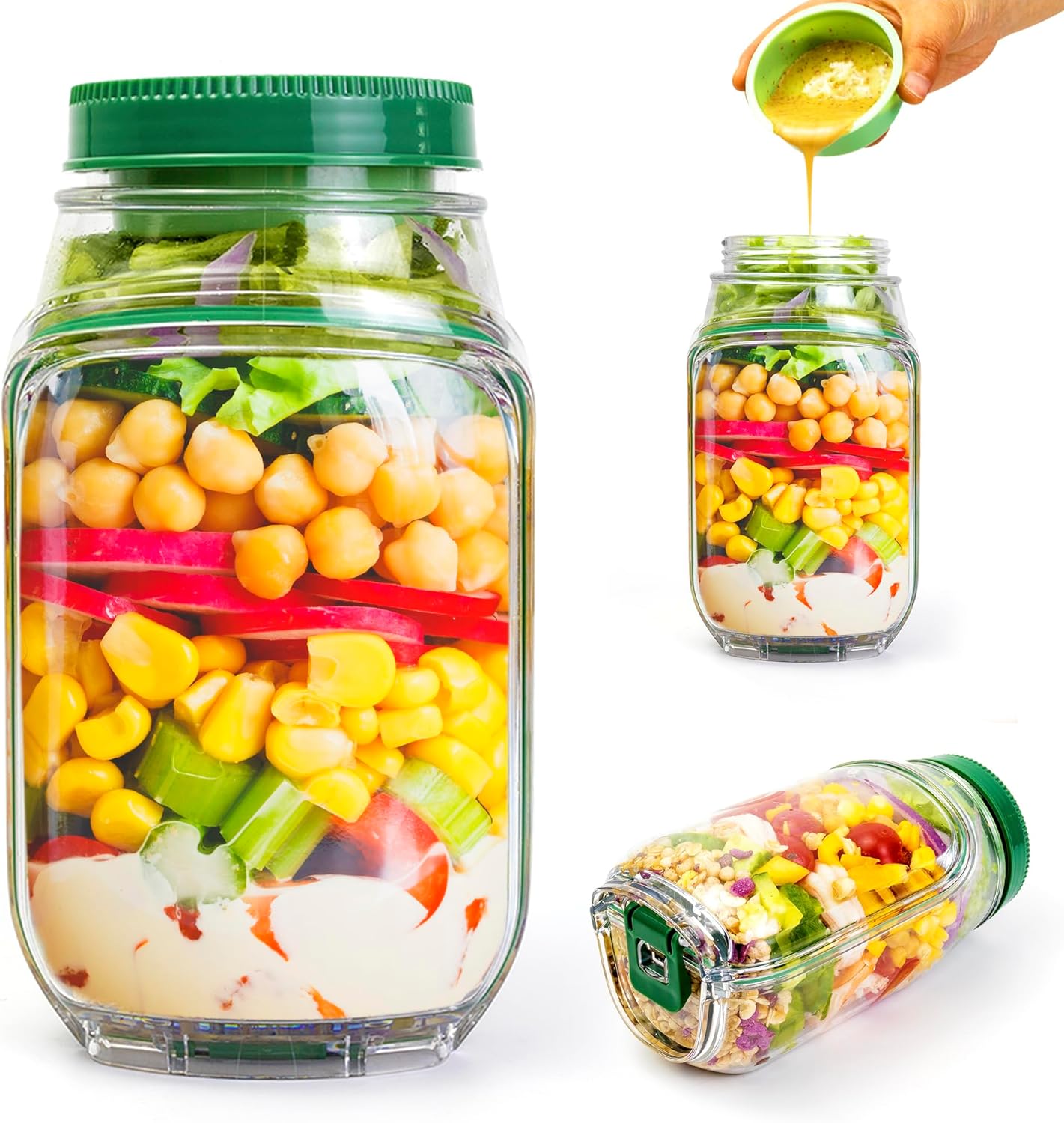2-Pack 34oz Salad Jar Containe – обзор и цена Meal Prep Jar Salad