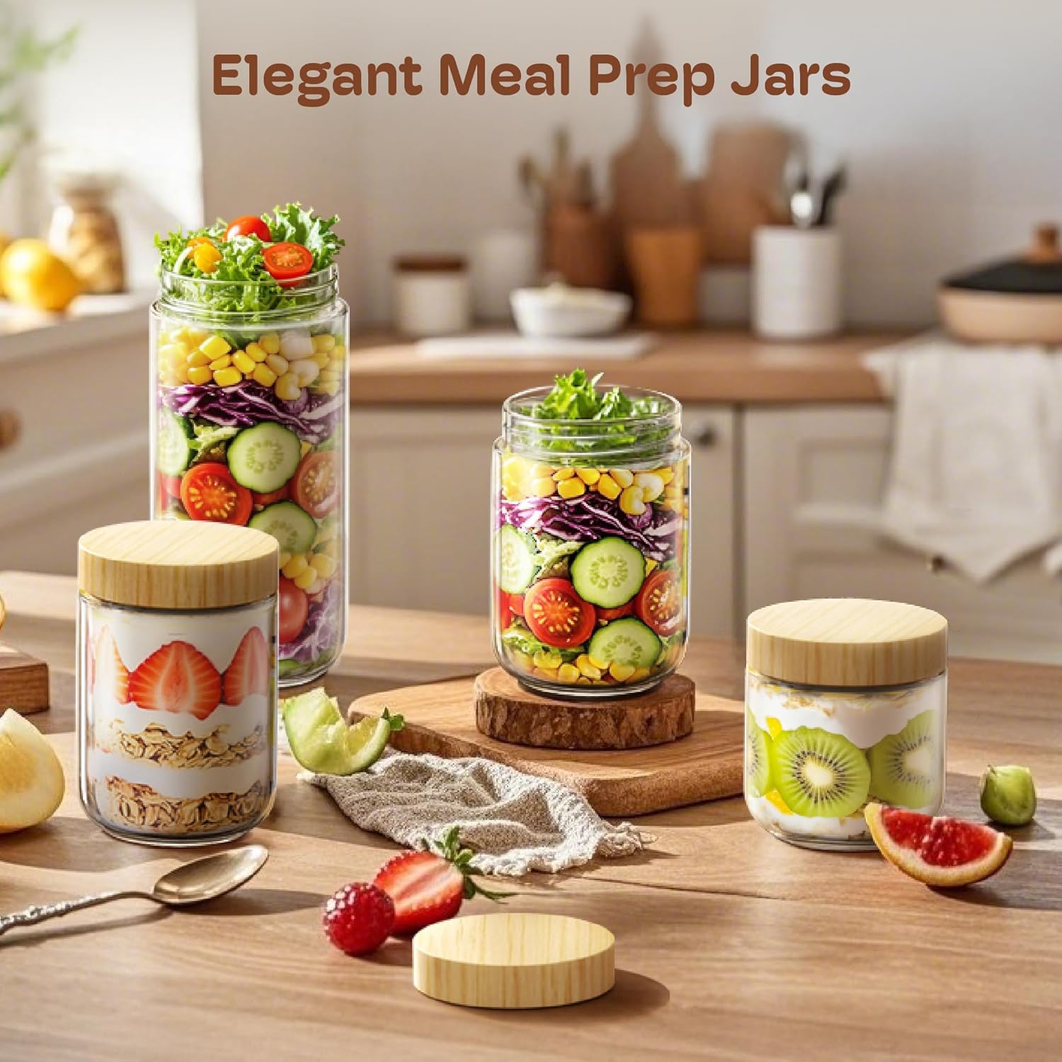4 Pack 10oz Overnight Oats Con – обзор и цена Meal Prep Jar Salad