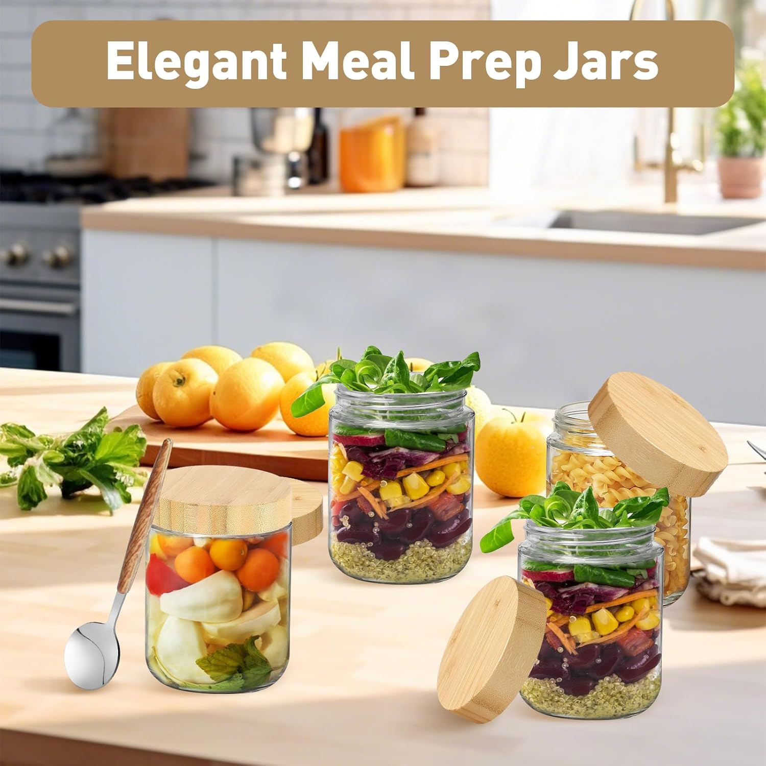 16oz Overnight Oats jars 4 Pac – обзор и цена Meal Prep Jar Salad