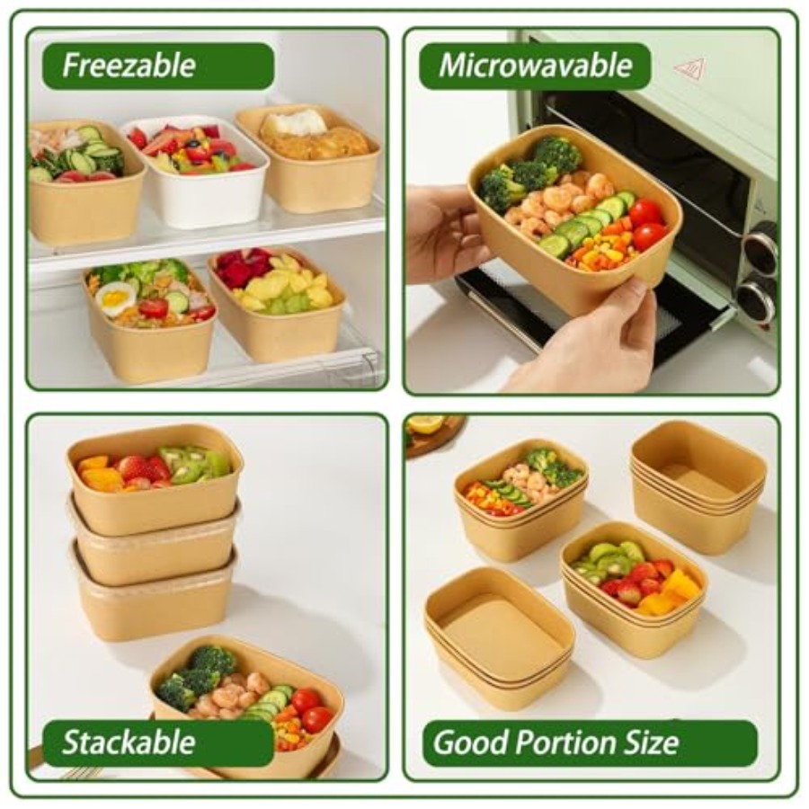 Pack Paper Bowls, Disposable F – обзор и цена Meal Prep Pasta