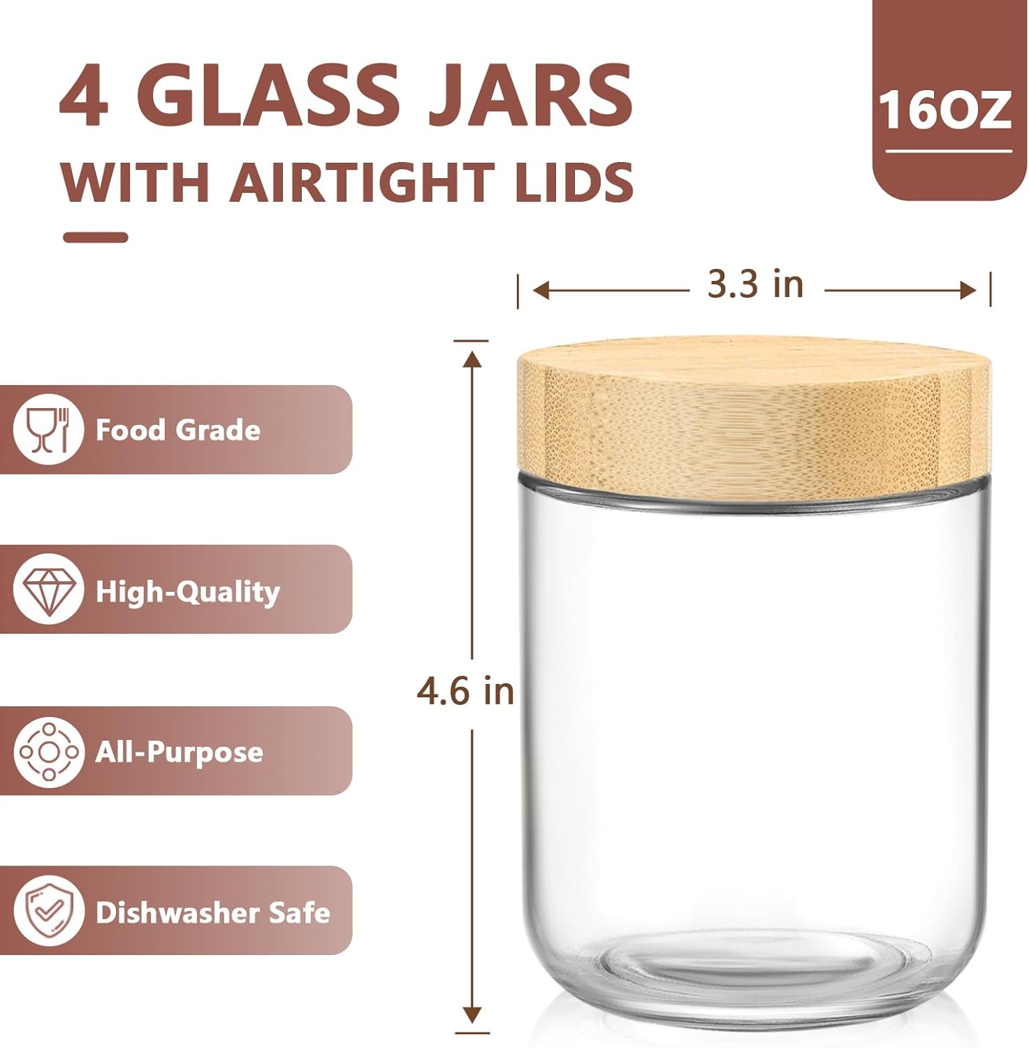 16 Oz Glass Jars with Bamboo L – обзор и цена Meal Prep Jar Salad