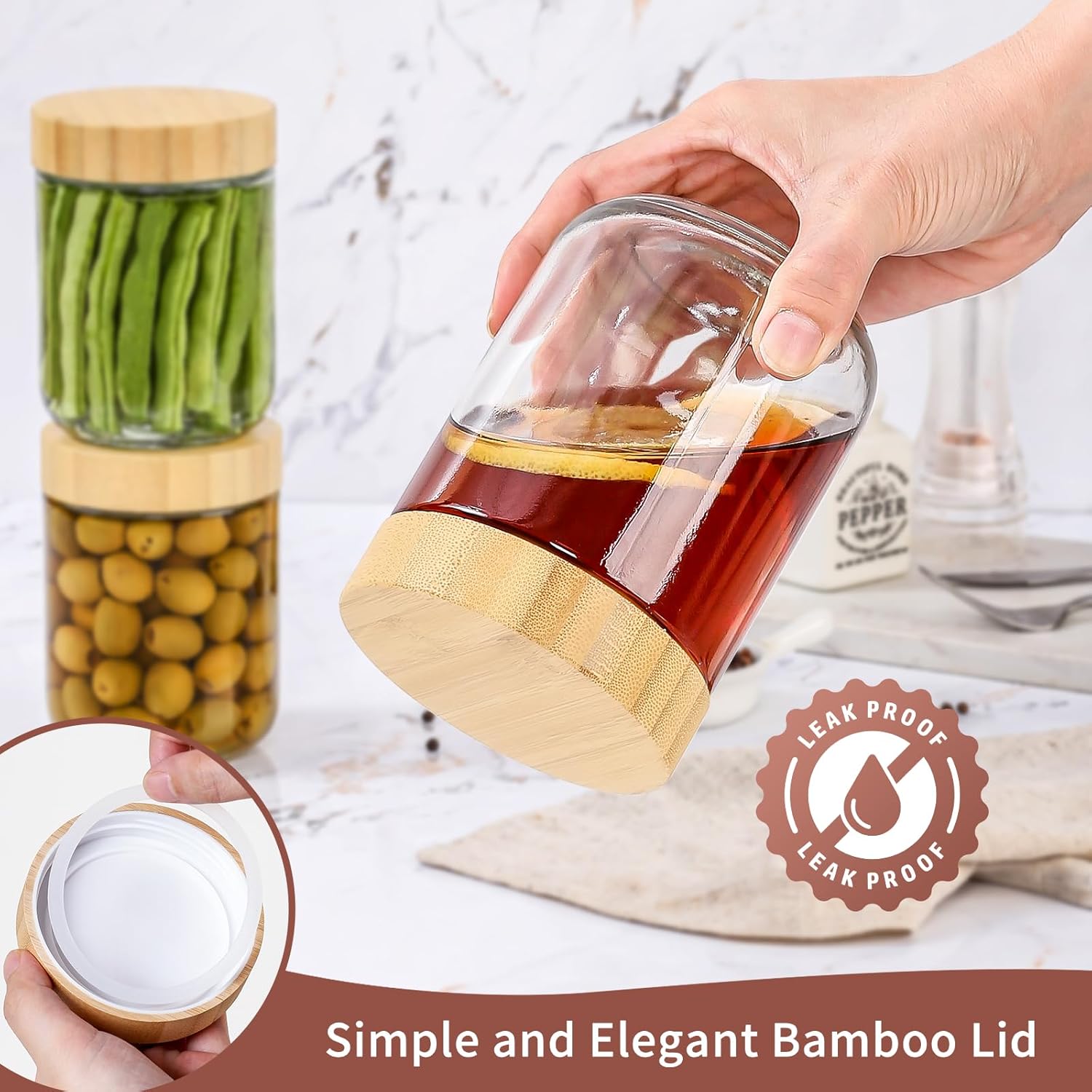 16 Oz Glass Jars with Bamboo L – обзор и цена Meal Prep Jar Salad